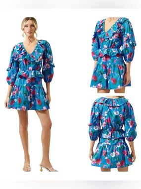 Sugarlips Lucera Ruffle V Neck Kitt Mini Dress